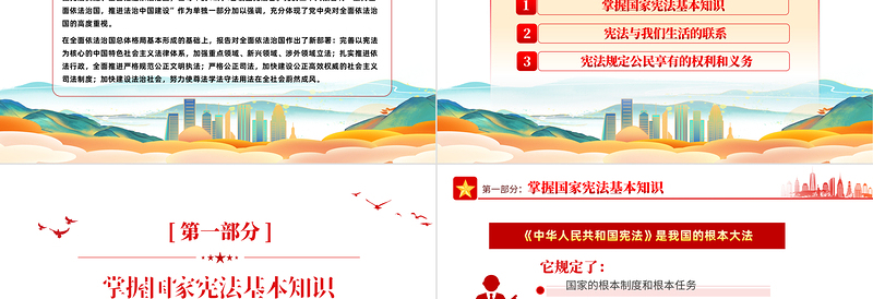 学习宣传贯彻党的二十大精神推动全面贯彻实施宪法PPT精美风弘扬宪法精神宪法宣传周主题活动课件模板