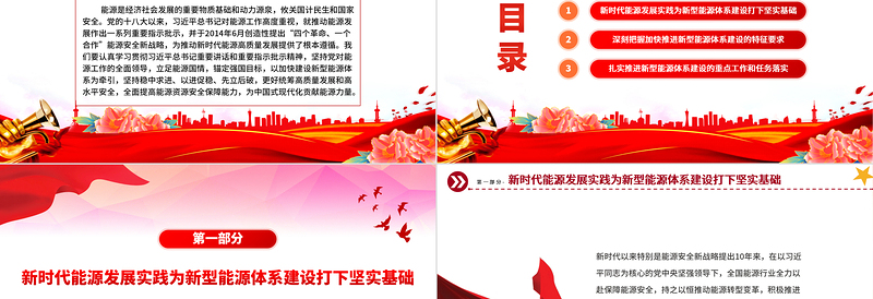 时尚大气全面加快建设新型能源体系提高能源资源安全保障能力PPT党课课件