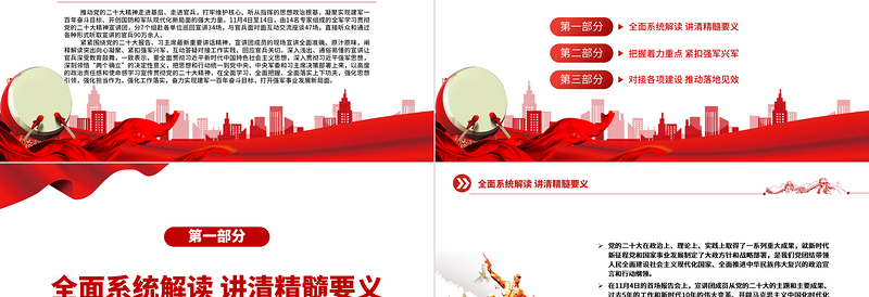 统一思想行动汇聚强军力量PPT大气简洁全军学习贯彻党的二十大精神宣讲团宣讲活动综述部队党课专题课件
