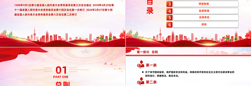 红色光效时尚大气学习《保守国家秘密法》PPT课件