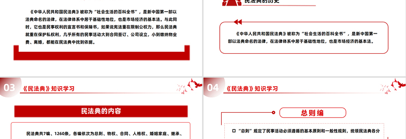 大气精美《民法典》知识学习PPT普法微课堂系列课件下载