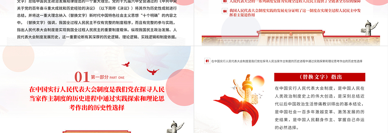 精美时尚人民代表大会制度是实现我国全过程人民民主的重要制度载体PPT专题党课课件模板