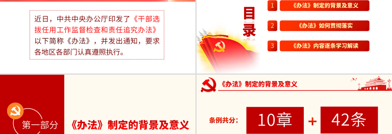 精品原创干部选拔任用工作监督检查和责任追究办法学习解读PPT-版权可商用