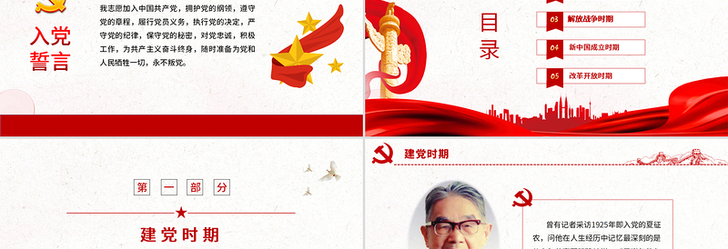 精品入党誓词的历史沿革PPT红色中国风重温入党誓词唤醒党章意识党员学习课件下载