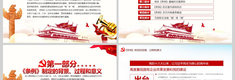 完整解读中国共产党国有企业基层组织工作条例全文内容国企党课PPT模版
