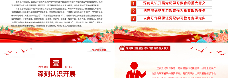 红色质感开展高质量党纪学习教育PPT红色大气2024年党纪学习教育专题课件
