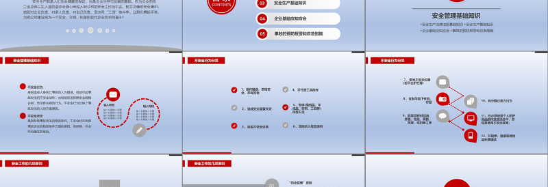 精品商务扁平简约安全管理培训通用课件PPT模板