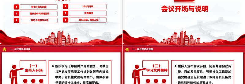 关于党员大会推优会议记录PPT下载