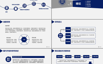 优秀深蓝色大学生研究生毕业论文答辩PPT模板