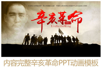 红色大气辛亥革命内容完整动态PPT