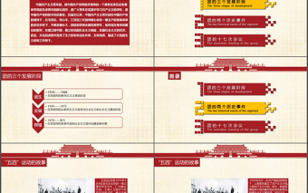 精美时尚五四青年节共青团光辉历史PPT模板