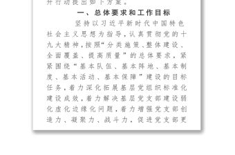 全新《党支部建设提升行动实施方案》