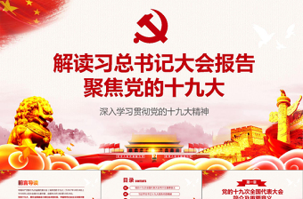 简洁大气2019党的十九大会议PPT模板