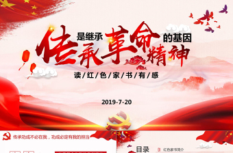 大气时尚大气水墨风红色家书读后感传承是继承革命精神的基因党课ppt