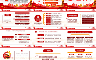 精美质感红色党政敢担当有作为筑梦新时代党组织党课学习ppt