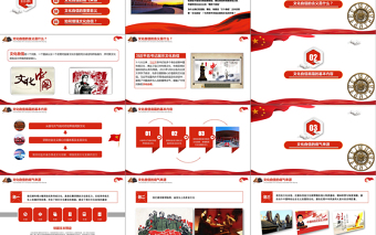精美质感增强提升文化自信建设文化强国党政风政府党课培训课件PPT模板