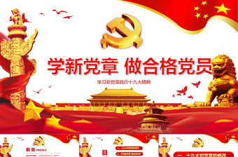 优质党建十九大精神学习新党章做合格党员党课党章ppt模板