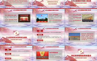 精美时尚新时代合格党员党课守规矩讲纪律PPT模板