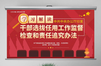 简约大气原创干部选拔任用工作监督检查和责任追究办法-版权可商用