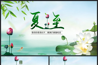 精美时尚原创夏至节主题班会PPT课件模板含详细内容-版权可商用