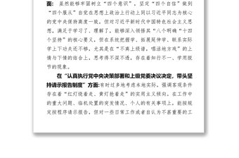 优质党员领导干部民主生活会发言提纲及对照检查材料范文
