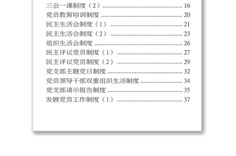 优质党建工作制度及软弱涣散党组织专项整顿工作方案汇编