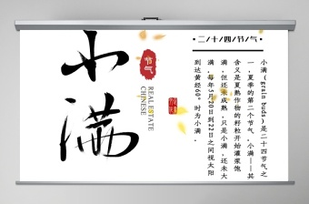 大气精美简约风二十四节气小满介绍PPT模板