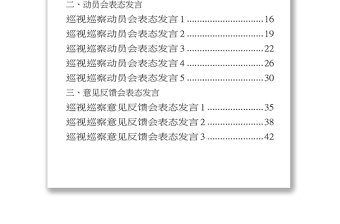 优质巡察巡视见面沟通会动员会意见反馈会表态发言资料汇编