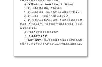 精品增补选党支部委员的实施条件主要程序注意事项