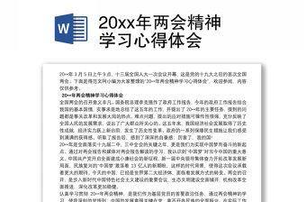 优秀20xx年两会精神学习心得体会