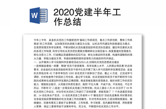 优质党建半年工作总结