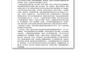 优质政治担当方面存在问题