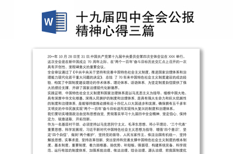 优质十九届四中全会公报精神心得三篇