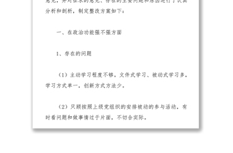 精品社区党支部组织生活会整改方案