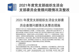 精品度党支部组织生活会支部委员会查摆问题情况及整改措施