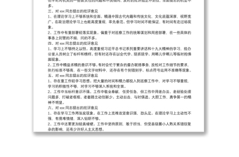 实用在巡视整改专题民主生活会上对市委巡察办班子成员的批评意见