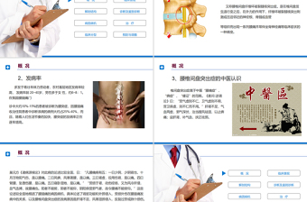 清新商务医疗风腰椎间盘突出症诊断与治疗PPT医学通用模板