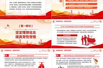 红色党政风努力做守纪律和规矩的新时代合格党员PPT党支部党员干部党史学习教育专题党建党课课件模板下载