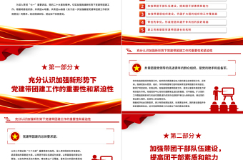 党建带团建事业薪火传PPT红色党建风关于进一步加强基层党建带团建工作的实施意见党课课件