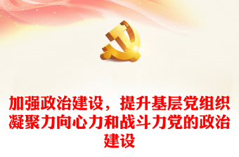 实用加强政治建设，提升基层党组织凝聚力向心力和战斗力党的政治建设