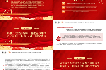 加强青少年历史教育的理论思考PPT大气精美风党员干部学习教育专题党课课件