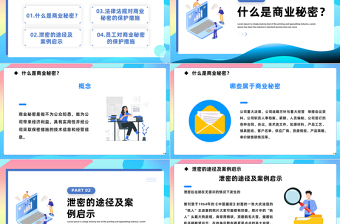 公司保密培训PPT简约风公司电脑与文件保密工作培训课件模板