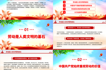 劳动创造历史劳动成就未来PPT简约大气风弘扬劳动精神五一特别党课课件