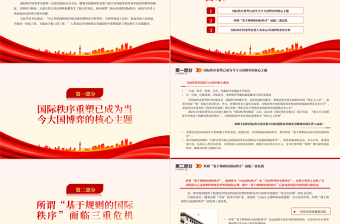 以“人类命运共同体”理念引领国际秩序重塑PPT大气精美风党员干部学习教育专题党课课件