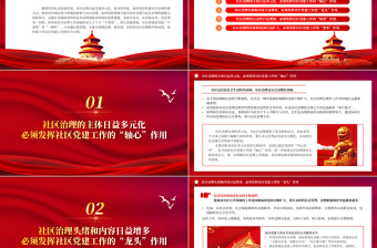 发挥社区党建的四个引领作用PPT红色大气党建引领社区治理做好新时期社区党建工作