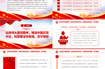 弘扬伟大建党精神奋力推进中国式现代化PPT大气精美风党员干部学习教育专题党课课件