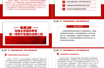 大气简洁不断深化全民国防教育实践PPT红色简洁增强全民国防观念和忧患意识筑牢国家安全防线课件