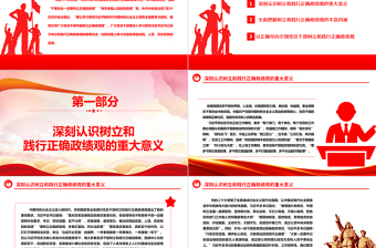 树立和践行正确政绩观ppt精美红色学习贯彻习近平新时代中国特色社会主义思想主题教育党组织党员干部培训党课课件