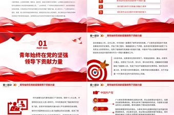 红色经典赓续中国青年爱国奋斗光荣传统PPT大气简洁新时代的中国青年爱国励志党课模板
