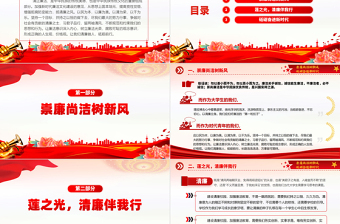 时尚大气高校廉洁思政课PPT红色实用大学生清廉伴我行廉洁教育主题班会课件